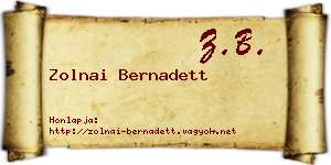 Zolnai Bernadett névjegykártya